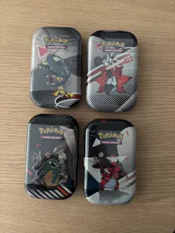 Pokemon TCG S&V Black Bolt & White Flare Mini Tins x4 Sealed - Image 1