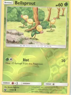 Bellsprout Reverse Holo Pokemon tcg SM - Celestial Storm #1/168 - Image 1