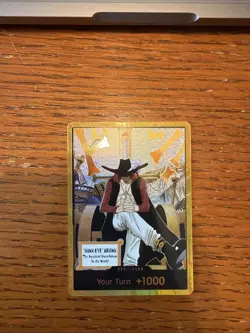 DON!! Card Dracule Mihawk Gold The Azure Sea's Seven Foil One-Piece CCG TCG - Image 1