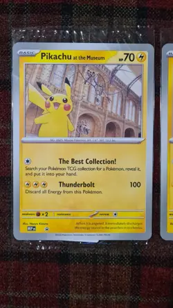 x2Pikachu at the Museum Pokemon x Natural History Museum Jumbo Promo Card SEALED - Image 2