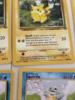 Vintage Pokemon Pikachu & Squirtle Lot Base Set Jungle 1999 Near Mint (30 Cards) - Image 5