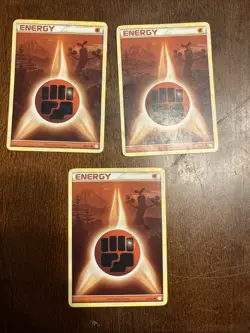 Pokemon TCG Fighting Energy HeartGold SoulSilver Card 120/123 Regular x3 - Image 1