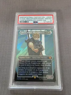 Cloud, Midgar Mercenary (Borderless) (Surge Foil) Final Fantasy Foil 520 PSA 10 - Image 1