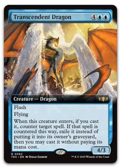 Transcendent Dragon (Extended Art) #62 (NM) Tarkir Dragonstorm TDC Magic MTG - Image 1