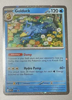 Golduck 008 Mega Evolution Black Star Cosmos Holo Promo Pokemon Card Swirl NM-M - Image 1