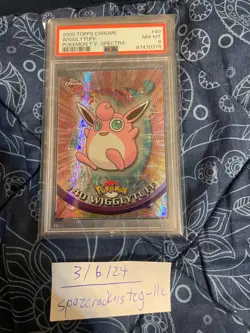 Pokemon PSA 8 Wigglytuff #40 TOPPS Chrome T.V. Spectra;FREE SHIPPING!!! - Image 1