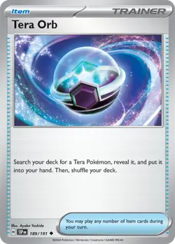 x4 Tera Orb - 189/191 - Uncommon - Reverse Holo Pokemon SV08 Surging Sparks M/NM - Image 1