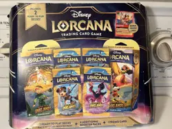 Disney Lorcana Trading Card Game 2 Decks 4 Booster Packs 1 Promo Card Sealed - Image 1