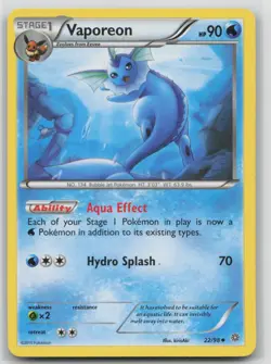 Pokemon Card Vaporeon Uncommon XY - Ancient Origins 22/98 - Image 1