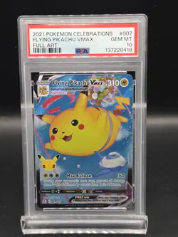 2021 POKEMON CELEBRATIONS #007 FULL ART/FLYING PIKACHU VMAX PSA 10 - Image 1