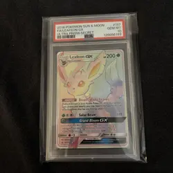 PSA 10 GEM MINT Leafeon GX 157156 Ultra Prism Secret Rare Holo Pokemon C G2U - Image 1