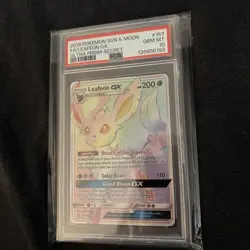 PSA 10 GEM MINT Leafeon GX 157156 Ultra Prism Secret Rare Holo Pokemon C G2U - Image 3