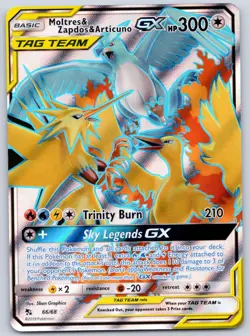 Moltres & Zapdos & Articuno GX 66/68 (NM) - Hidden Fates - TAG TEAM Pokemon TCG - Image 1
