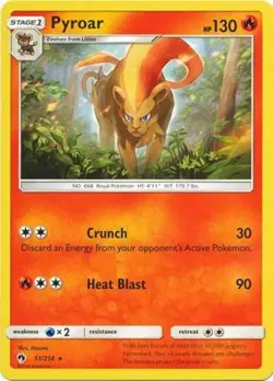 Pokemon - Pyroar - 51/214 - Rare - Sun and Moon Lost Thunder - NM - Image 1