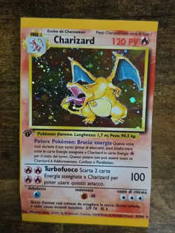 Pokemon Charizard 1st edition ITALIAN Base Set 4/102 (Sides Cut Off) - Image 1