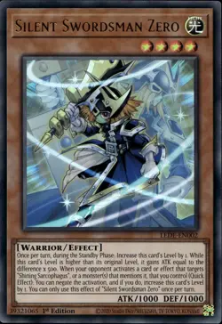 Silent Swordsman Zero 1st Ed Ultra Rare LEDE-EN002 Yu-Gi-Oh! - Image 1