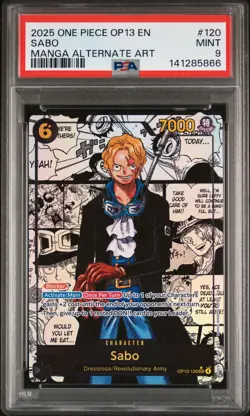 2025 ONE PIECE OP13-CARRYING ON HIS WILL MANGA ALTERNATE ART #120 SABO PSA 9 - Image 1