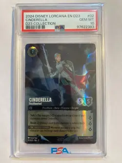 2024 DISNEY LORCANA D23 PROMO CARD CINDERELLA STOUTHEARTED #02 PSA 10 !!! - Image 1