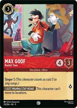 Disney Lorcana Max Goof - Rockin' Teen C Fabled 112/204 NM - Image 1