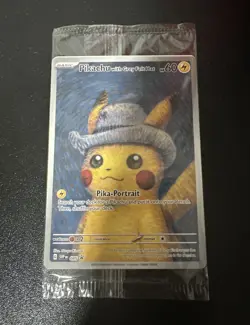 PIKACHU VAN GOGH WITH GREY FELT HAT SVP EN 085 PROMO POKEMON CARD-SEALED - Image 1
