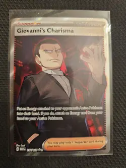 Pokemon TCG Giovanni's Charisma Full Art Trainer Card 197/165 Scarlet Violet 151 - Image 1