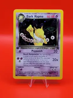 Pokemon 1st Edition Team Rocket Dark Hypno Holo 9/82 W/Swirl 🌀 - Image 1
