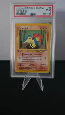 2002 Pokemon Neo Destiny 1st Edition #61 Cyndaquil PSA 9 MINT - Image 1