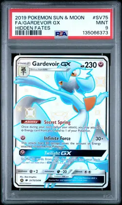 2019 POKEMON SUN & MOON HIDDEN FATES #SV75 FULL ART/GARDEVOIR GX PSA 9 - Image 1