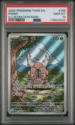 PINSIR 168 PSA 10 • 2024 Illustration Rare Twilight Masquerade Gem Mint Pokemon - Image 1