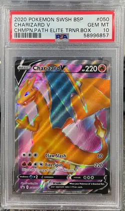 PSA 10 GEM MINT Pokemon Charizard V Champions Path Elite Trainer Box SWSH050 - Image 1