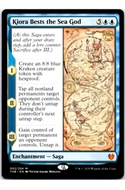 1x MTG Kiora Bests the Sea Gods - Theros Beyond Death Mythic Saga! NM Mint! - Image 1