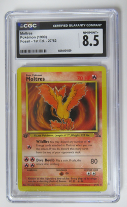 1999 Pokemon Fossil First Edition Moltres 27/62 CGC 8.5 - Image 1
