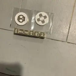 Pokemon TCG Flip Coins Poison Character Gold & White Metal Damage Counters - Image 1