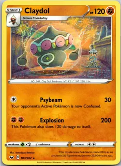 Claydol - SWSH01: Sword & Shield Base Set 103/202 - Rare - NM Pokemon TCG - Image 1