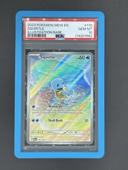 Pokemon Squirtle 170/165 Sv: Scarlet & Violet 151 Illustration Rare Holo PSA 10 - Image 1