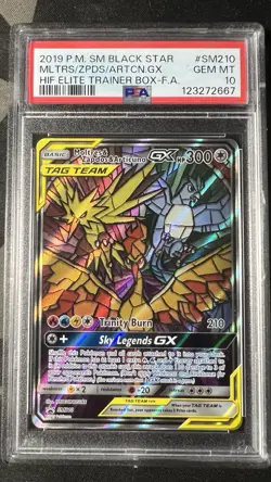 Pokemon Moltres & Zapdos & Articuno GX SM210 SM Black Star Promo Holo PSA 10 - Image 1