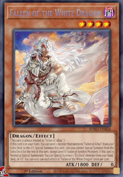 BPRO-EN024 Fallen of the White Dragon Secret Rare 1st Edition YuGiOh Preorder - Image 1