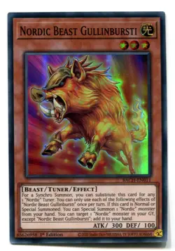 Yu-Gi-Oh! Nordic Beast Gullinbursti Super Rare englisch BACH-EN011 - Image 1