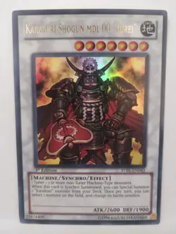 Yugioh NM Karakuri Shogun mdl 00 Burei STBL-EN043 1st Edition Ultra Rare - Image 1