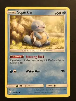 Pokemon Squirtle 22/181 Sm-Team Up Basic Regular TCG Card NM - Image 1