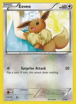 Eevee - 21/30 - XY Trainter Kit (Sylveon) LP, English Pokemon Trainer Kit Single - Image 1