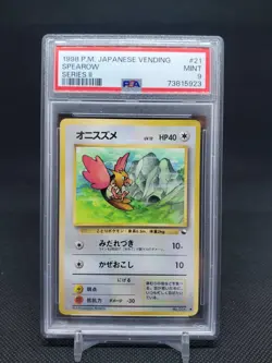 1998 Spearow #21 Japanese Vending Series 2 PSA 9 Mint Pokemon TCG - Image 1