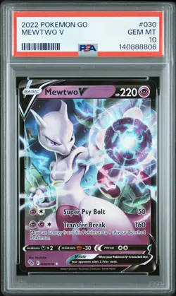 2022 Pokemon Go Mewtwo V PSA 10 #030 - Image 1