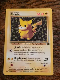 Pokemon Pikachu Black Star Promo Card #1 Ivy Pikachu LP - Image 1