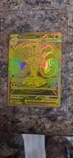 Pokemon Mega Evolution Mega Lucario Hyper Rare Gold ex 188/132 PACK FRESH NM++ - Image 1