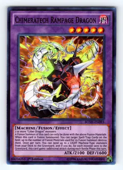 Yugioh Chimeratech Rampage Dragon BOSH-EN093 1st Edition Super Rare Holo - NM 💎 - Image 1