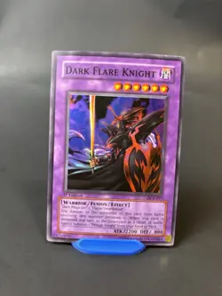 Yugioh- 1X Dark Flare Knight - Super Rare - 1st Edition - DCR-017 - Played - Image 1