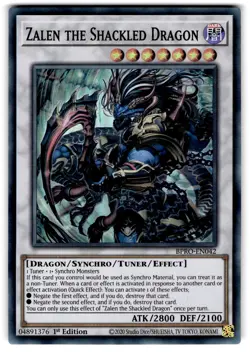 YUGIOH ZALEN THE SHACKLED DRAGON SUPER RARE NM BPRO-EN042 - Image 1