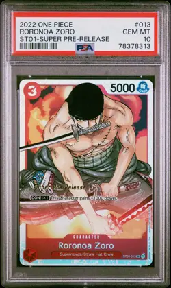 2022 ONE PIECE STARTER DECK ST01-STRAW HAT CREW | SUPER PRE-RELEASE PSA 10! Zoro - Image 1