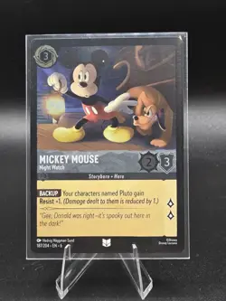 Disney Lorcana Mickey Mouse Night Watch 187/204 En 6 Cold Foil NM - Image 1